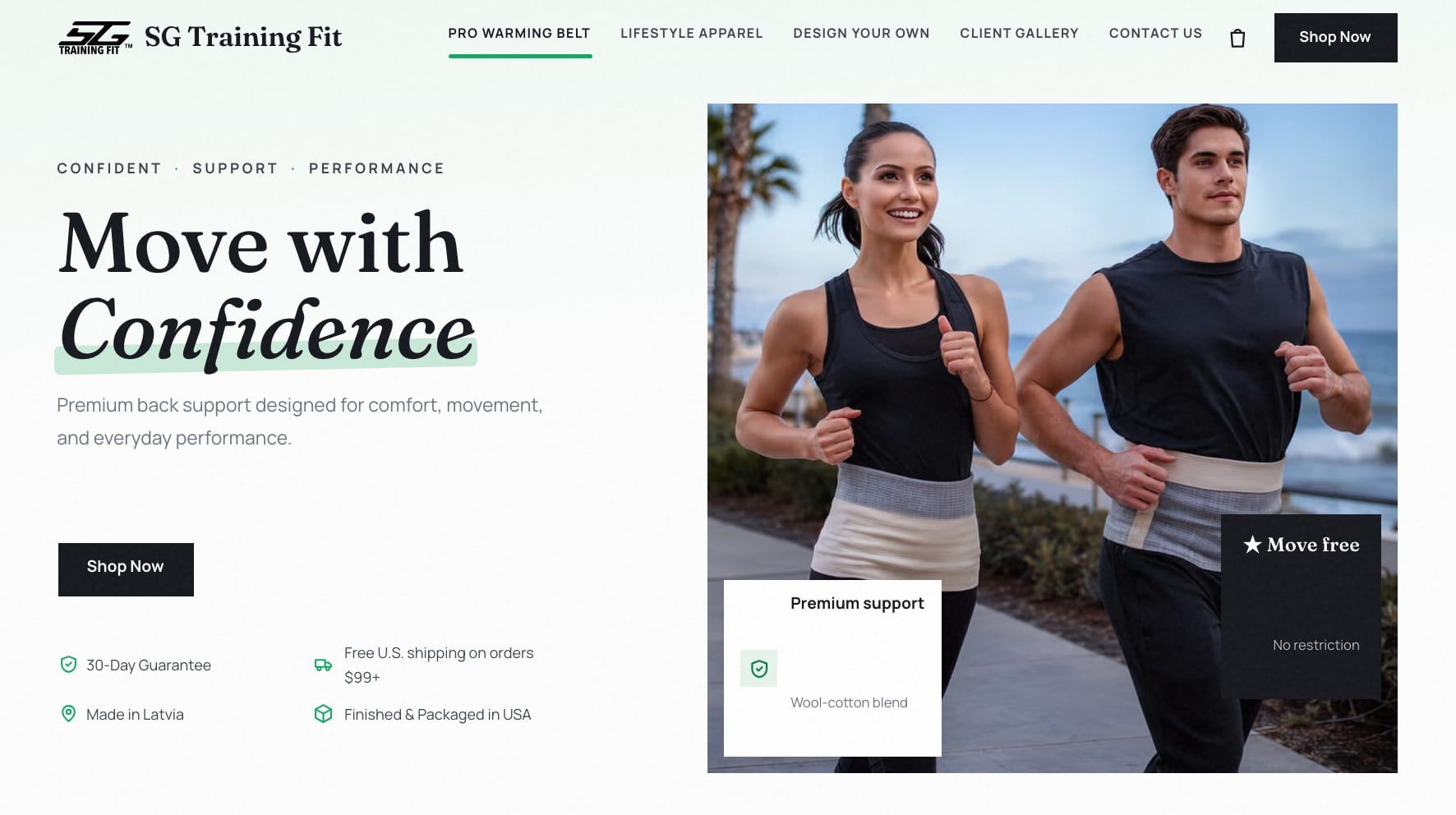 SG Training Fit — home page